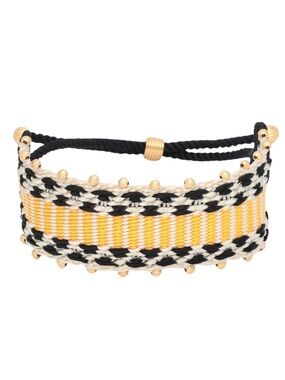 TORY BURCH Geometric Stripe Bohemian Woven Friendship Bracelet